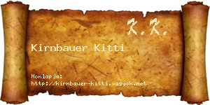Kirnbauer Kitti névjegykártya
